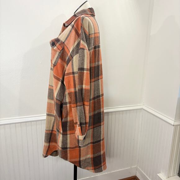 Involand Plus Size 20W Flannel Plaid Shacket Shirt Duster Fall Swiftie Evermore - Picture 2 of 13